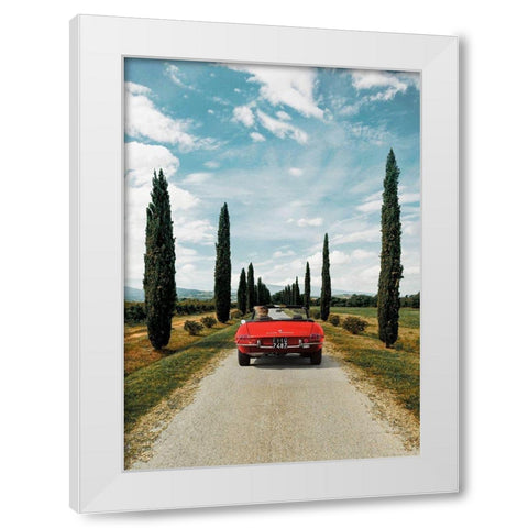 Sportscar in Tuscany White Modern Wood Framed Art Print by Gasoline Images