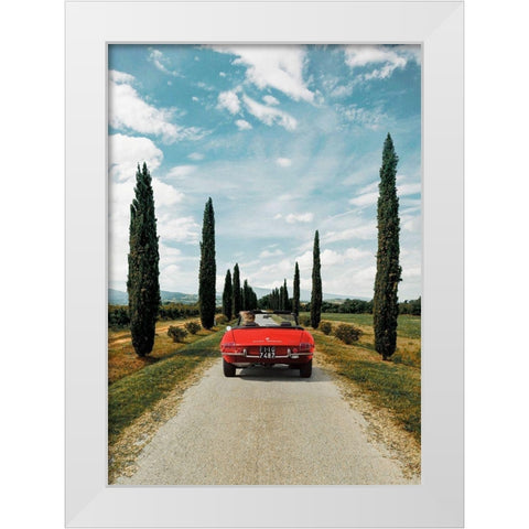 Sportscar in Tuscany White Modern Wood Framed Art Print by Gasoline Images
