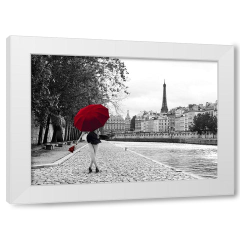 Quai de la Seine White Modern Wood Framed Art Print by Lauren, Julian