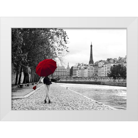 Quai de la Seine White Modern Wood Framed Art Print by Lauren, Julian