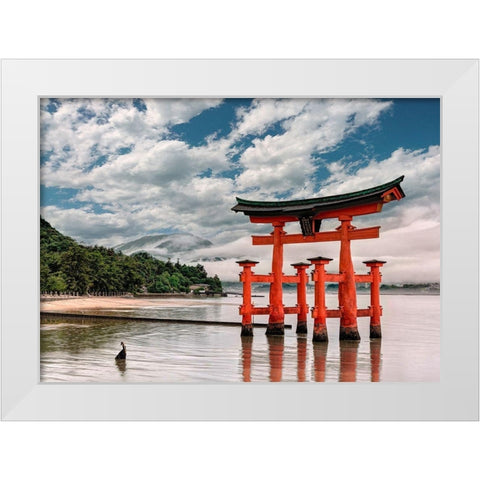 Itsukushima Shrine-Hiroshima-Japan  White Modern Wood Framed Art Print by Pangea Images