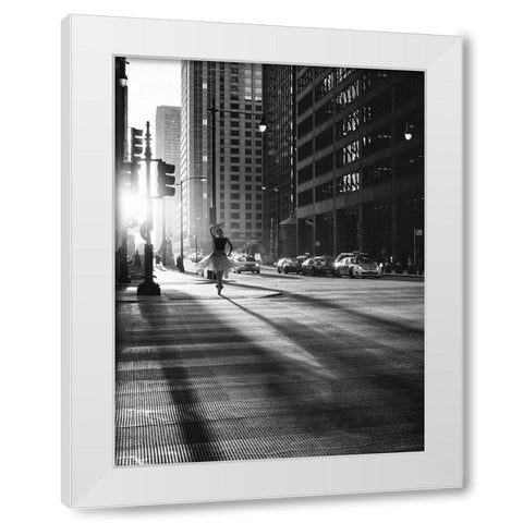Manhattan Dance White Modern Wood Framed Art Print by Lauren, Julian