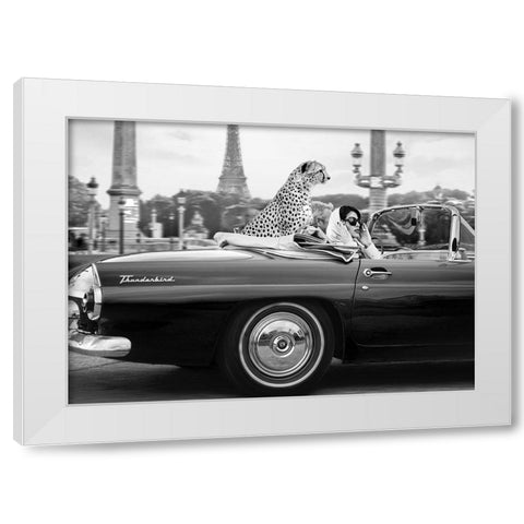 In Paris White Modern Wood Framed Art Print by Lauren, Julian
