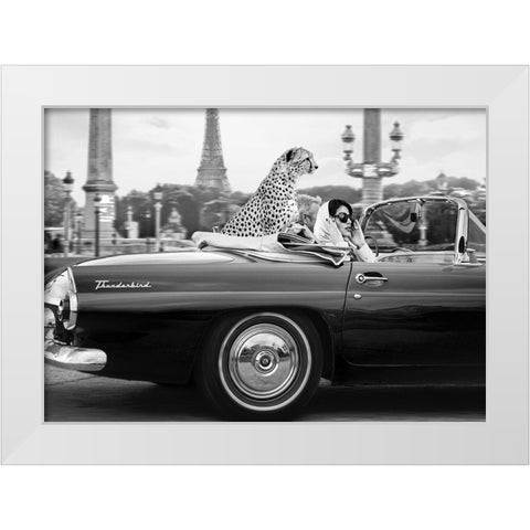 In Paris White Modern Wood Framed Art Print by Lauren, Julian