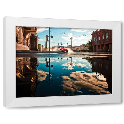 After the Rain White Modern Wood Framed Art Print by Gasoline Images