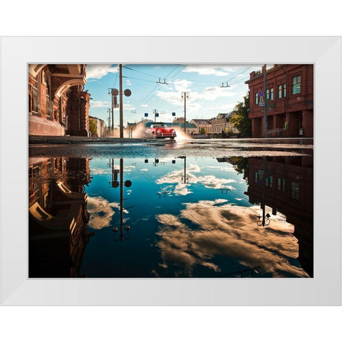 After the Rain White Modern Wood Framed Art Print by Gasoline Images