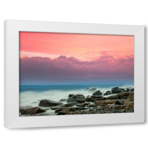 Pastel Morning White Modern Wood Framed Art Print by Pangea Images