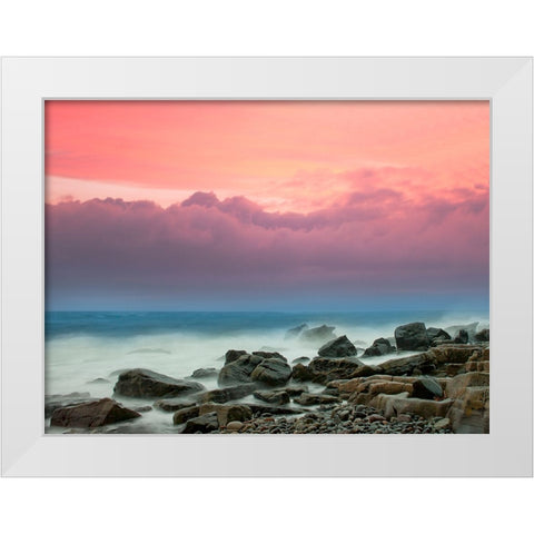 Pastel Morning White Modern Wood Framed Art Print by Pangea Images