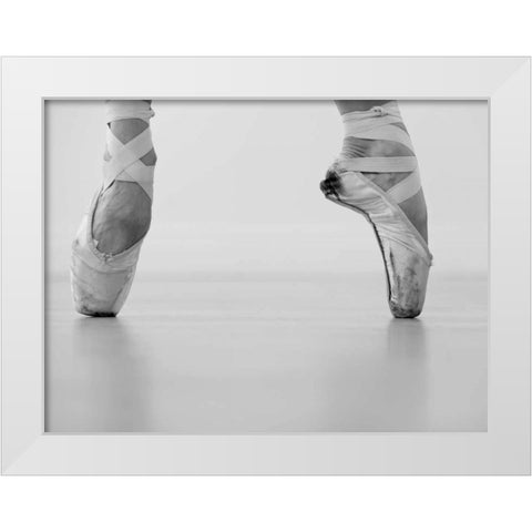 A female ballet dancer White Modern Wood Framed Art Print by Tetra Studio