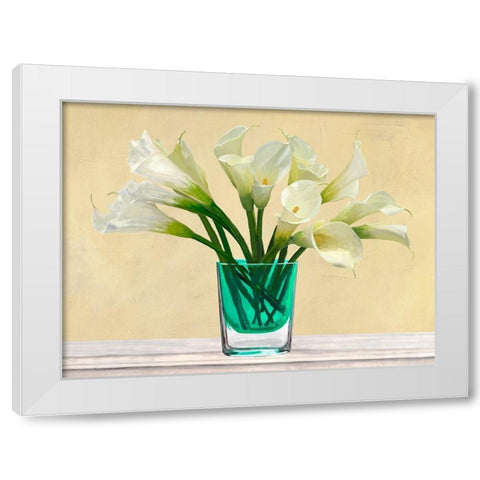 White Callas in a Glass Vase White Modern Wood Framed Art Print by Antinori, Andrea