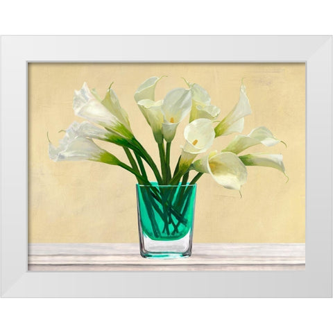 White Callas in a Glass Vase White Modern Wood Framed Art Print by Antinori, Andrea