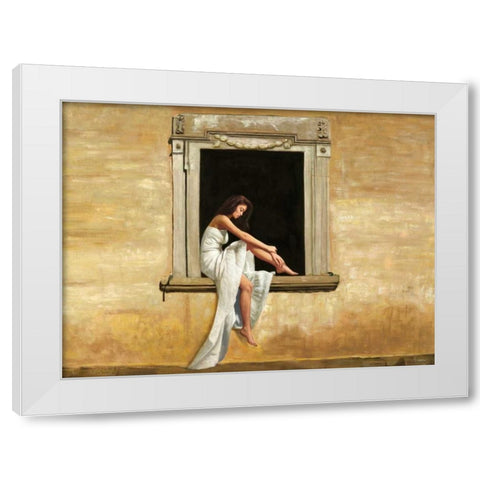 Italian Afternoon White Modern Wood Framed Art Print by Benson, Pierre