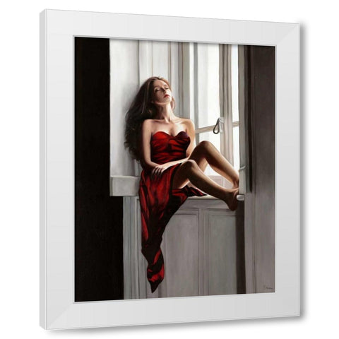 At the window White Modern Wood Framed Art Print by Benson, Pierre