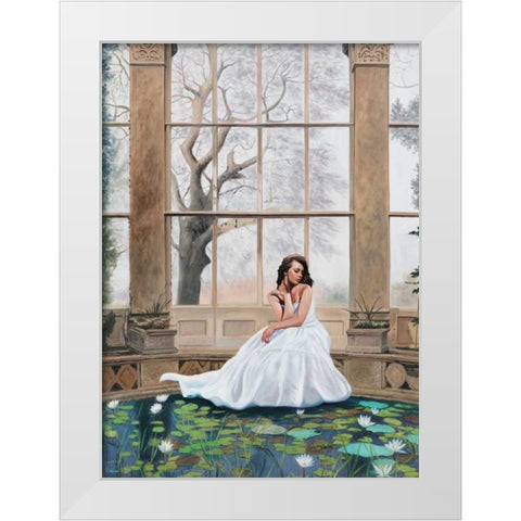 The Nymphaeum White Modern Wood Framed Art Print by Benson, Pierre