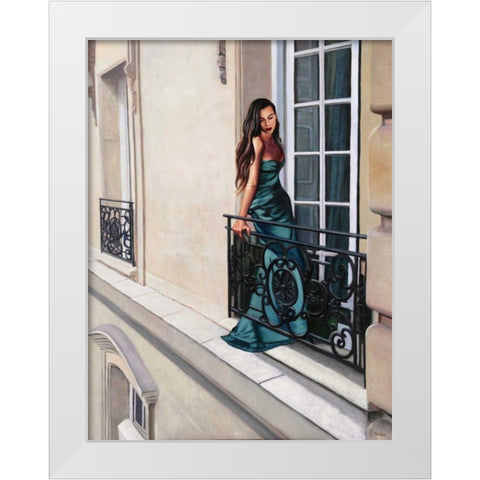 Window in Paris White Modern Wood Framed Art Print by Benson, Pierre