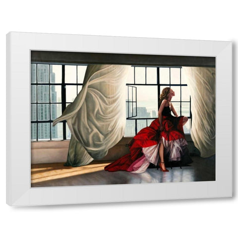 Midtown Breeze White Modern Wood Framed Art Print by Benson, Pierre