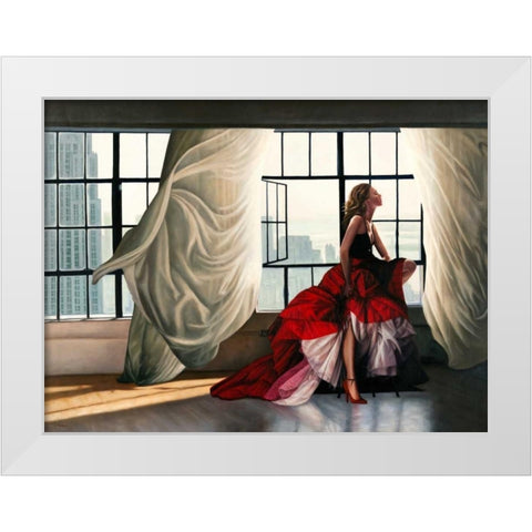 Midtown Breeze White Modern Wood Framed Art Print by Benson, Pierre