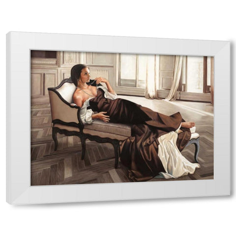 Appassionata White Modern Wood Framed Art Print by Benson, Pierre