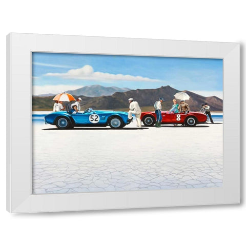 Bonneville Salt Plains - detail White Modern Wood Framed Art Print by Benson, Pierre