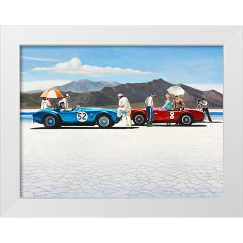 Bonneville Salt Plains - detail White Modern Wood Framed Art Print by Benson, Pierre