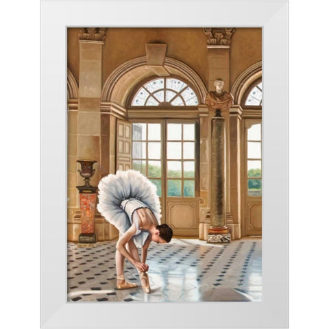 In the Grand Palace I - detail White Modern Wood Framed Art Print by Benson, Pierre