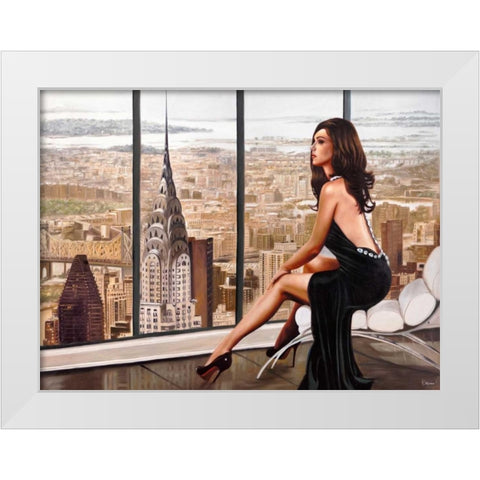 Looking at the sky White Modern Wood Framed Art Print by Benson, Pierre