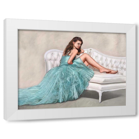 The White Sofa White Modern Wood Framed Art Print by Benson, Pierre