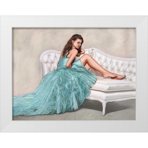 The White Sofa White Modern Wood Framed Art Print by Benson, Pierre