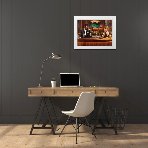 A Grand Night Out White Modern Wood Framed Art Print by Benson, Pierre