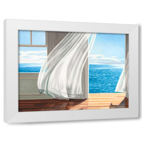 Ocean Escape (detail) White Modern Wood Framed Art Print by Benson, Pierre