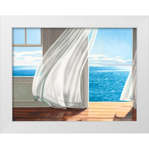 Ocean Escape (detail) White Modern Wood Framed Art Print by Benson, Pierre