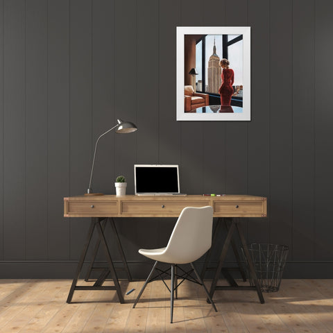 Interior in NYC White Modern Wood Framed Art Print by Benson, Pierre