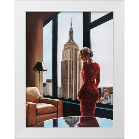 Interior in NYC White Modern Wood Framed Art Print by Benson, Pierre