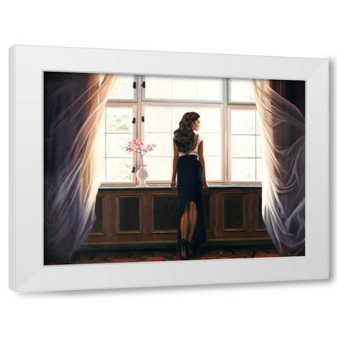 Morning Light White Modern Wood Framed Art Print by Benson, Pierre