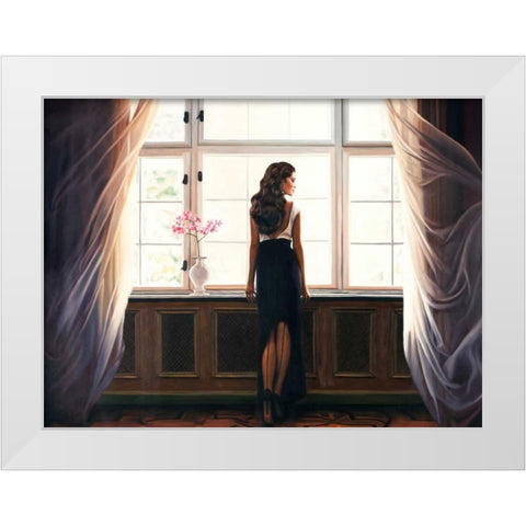 Morning Light White Modern Wood Framed Art Print by Benson, Pierre