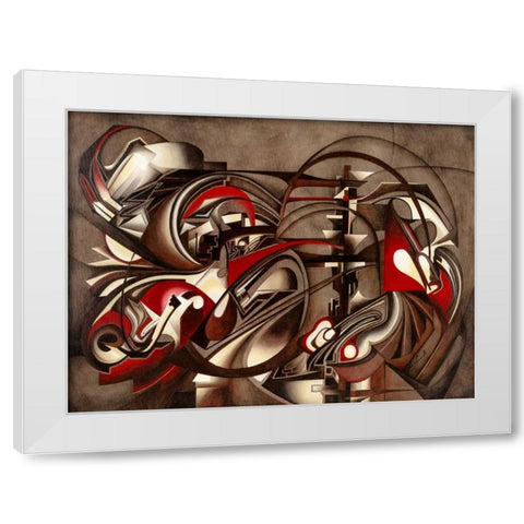 Transmission White Modern Wood Framed Art Print by Ceccarelli, Laura
