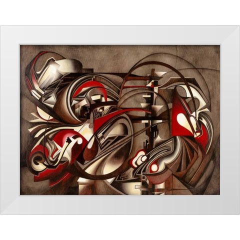 Transmission White Modern Wood Framed Art Print by Ceccarelli, Laura
