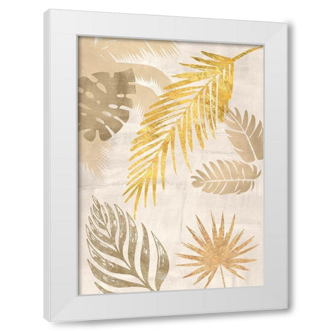 Palm Leaves Gold I White Modern Wood Framed Art Print by Grant, Eve C.