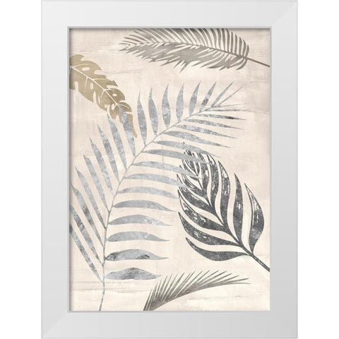 Palm Leaves Silver I White Modern Wood Framed Art Print by Grant, Eve C.