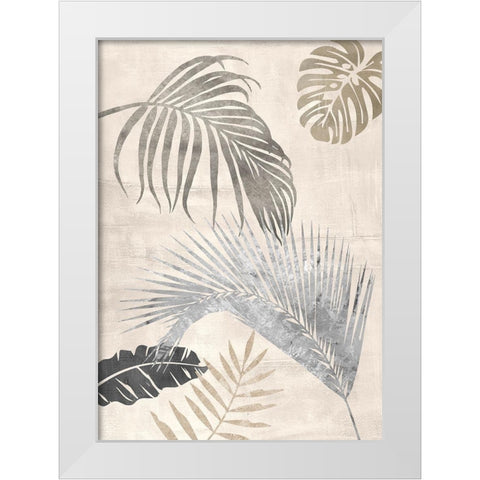 Palm Leaves Silver II White Modern Wood Framed Art Print by Grant, Eve C.