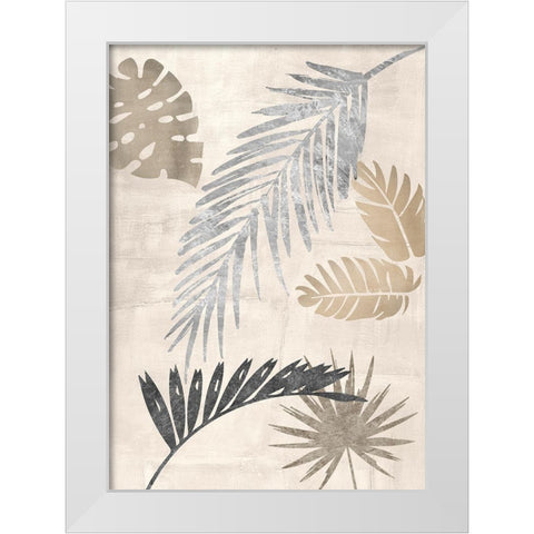 Palm Leaves Silver III White Modern Wood Framed Art Print by Grant, Eve C.