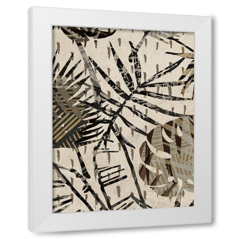 Grey Palms Panel II White Modern Wood Framed Art Print by Grant, Eve C.