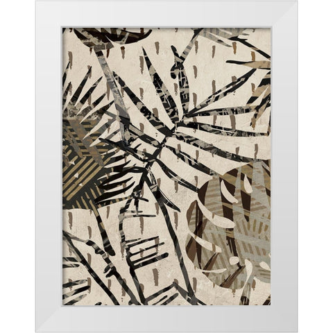 Grey Palms Panel II White Modern Wood Framed Art Print by Grant, Eve C.
