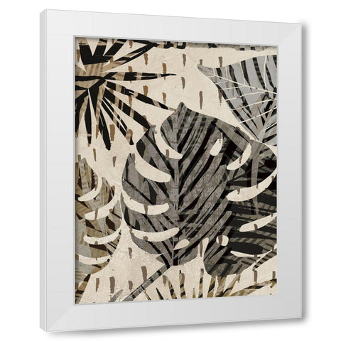 Grey Palms Panel III White Modern Wood Framed Art Print by Grant, Eve C.