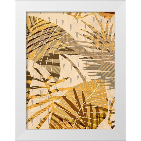 Golden Palms Panel I White Modern Wood Framed Art Print by Grant, Eve C.
