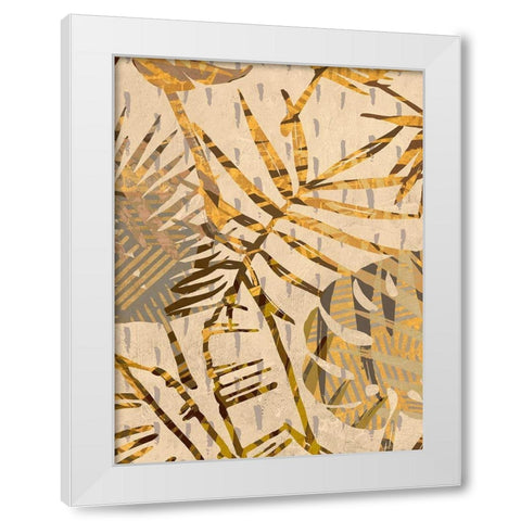 Golden Palms Panel II White Modern Wood Framed Art Print by Grant, Eve C.