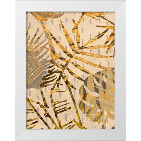 Golden Palms Panel II White Modern Wood Framed Art Print by Grant, Eve C.