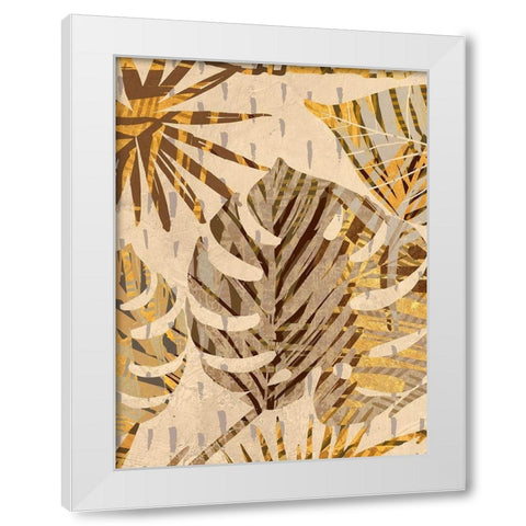 Golden Palms Panel III White Modern Wood Framed Art Print by Grant, Eve C.