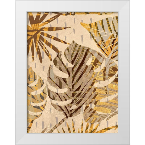 Golden Palms Panel III White Modern Wood Framed Art Print by Grant, Eve C.