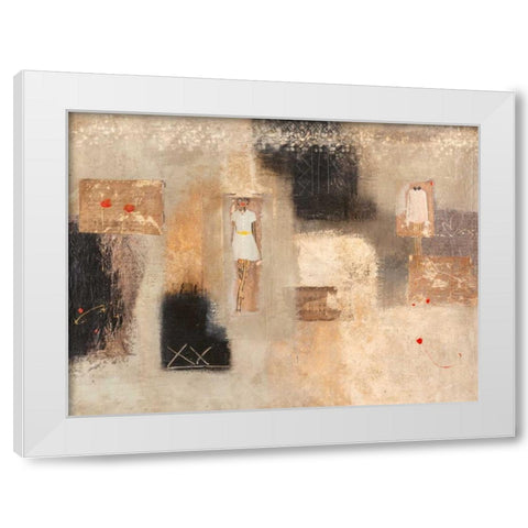 Caress White Modern Wood Framed Art Print by Simoncelli, Charaka
